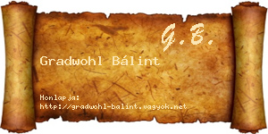 Gradwohl Bálint névjegykártya