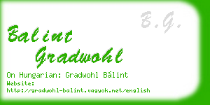 balint gradwohl business card
